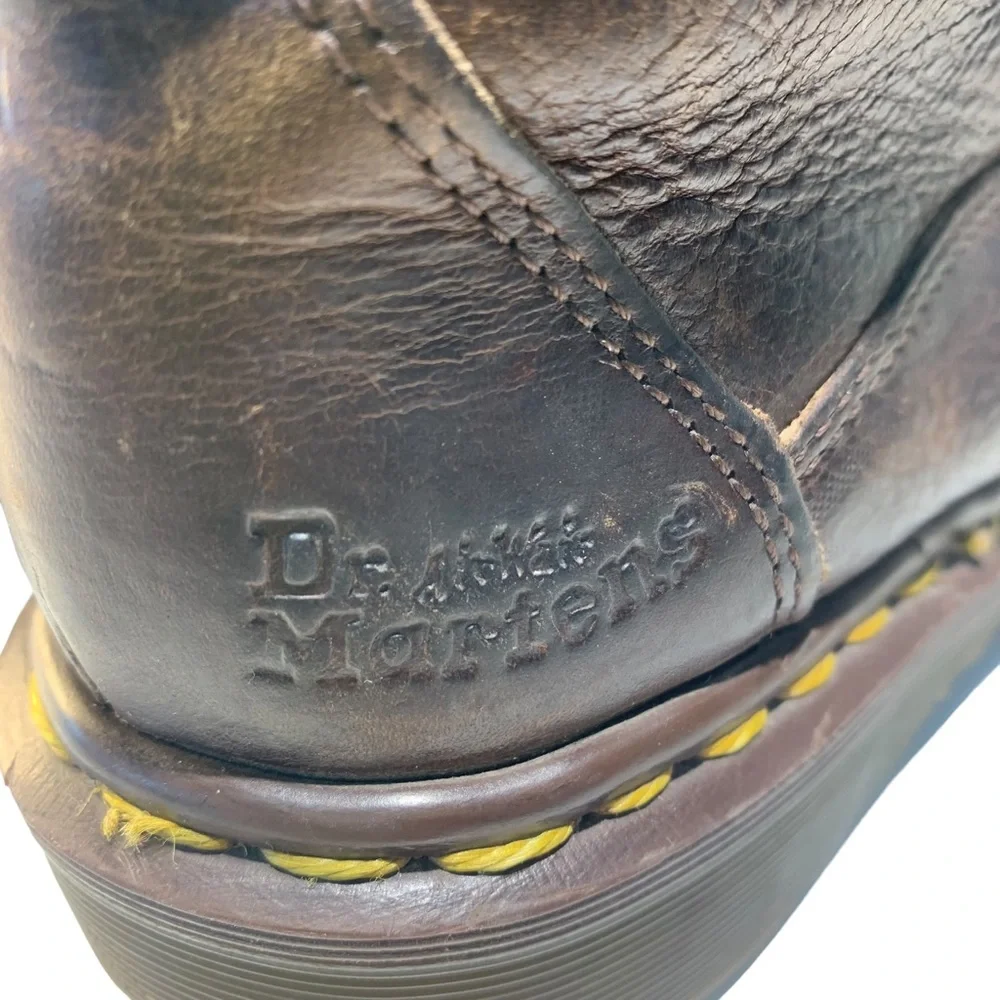 Dr. Martens 8444 Lace-Up High Top Brown Leather Boots Size UK 2 US 3